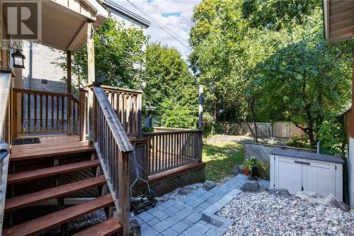 New pavers and river rock leading to back yard - 11 Gilchrist Avenue, Ottawa, ON - Outdoor With Deck Patio Veranda With Exterior