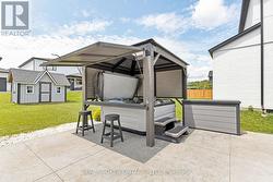 Hot Tub Gazebo and Stamped Concrete Pad - 