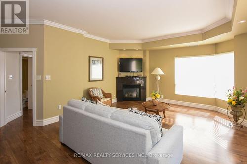 501 - 24 Chapel Street, Halton Hills, ON - Indoor Photo Showing Living Room With Fireplace