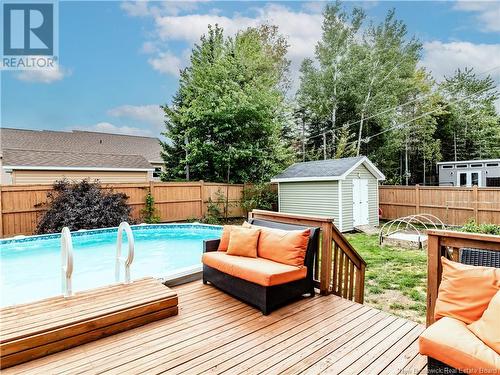 91 Larochelle, Dieppe, NB - Outdoor With Above Ground Pool With Deck Patio Veranda