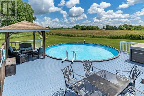 40 Station Road, Kawartha Lakes (Manilla), ON - Outdoor With Above Ground Pool With Deck Patio Veranda With Backyard