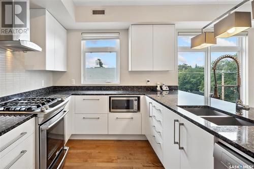 405 922 Broadway Avenue, Saskatoon, SK - Indoor Photo Showing Kitchen With Double Sink With Upgraded Kitchen