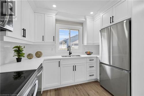 4 James Avenue, Stoney Creek, ON - Indoor Photo Showing Kitchen With Double Sink