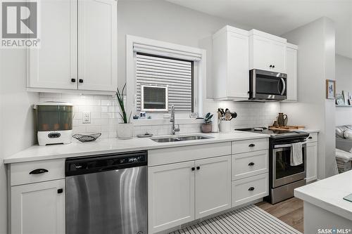 234 Dubois Crescent, Saskatoon, SK - Indoor Photo Showing Kitchen With Double Sink