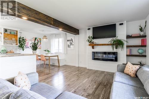 3229 Mountbatten Street, Saskatoon, SK - Indoor Photo Showing Living Room With Fireplace