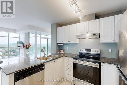 1710 - 9 George Street N, Brampton, ON - Indoor Photo Showing Kitchen With Stainless Steel Kitchen With Double Sink