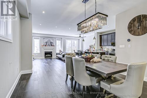 67 Hartney Drive, Richmond Hill, ON - Indoor Photo Showing Dining Room With Fireplace