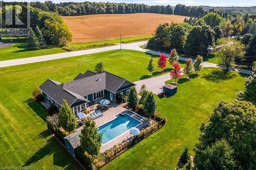 54 Fords Drive, Markdale, ON - Outdoor With In Ground Pool With View