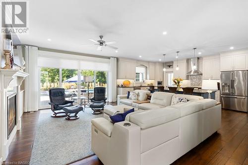 54 Fords Drive, Markdale, ON - Indoor Photo Showing Living Room With Fireplace