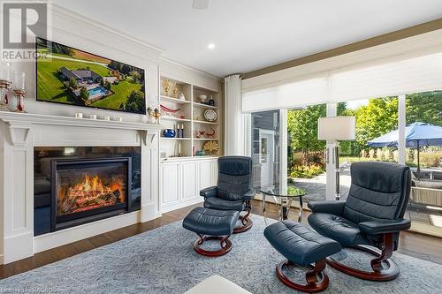 54 Fords Drive, Markdale, ON - Indoor Photo Showing Living Room With Fireplace