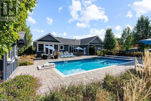 54 Fords Drive, Markdale, ON - Outdoor With In Ground Pool With Deck Patio Veranda With Backyard