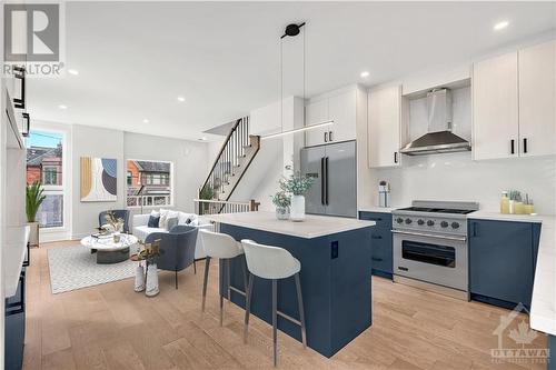 Virtually Staged - 75 Guigues Avenue, Ottawa, ON - Indoor Photo Showing Kitchen With Upgraded Kitchen