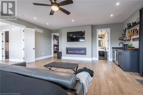 3331 Homestead Drive, Mount Hope, ON - Indoor Photo Showing Living Room With Fireplace