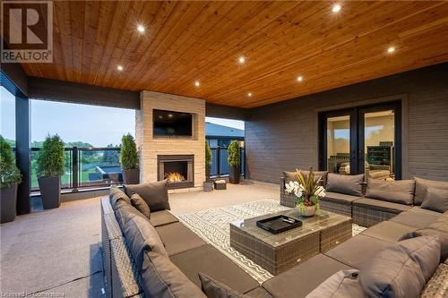 3331 Homestead Drive, Mount Hope, ON -  Photo Showing Living Room With Fireplace