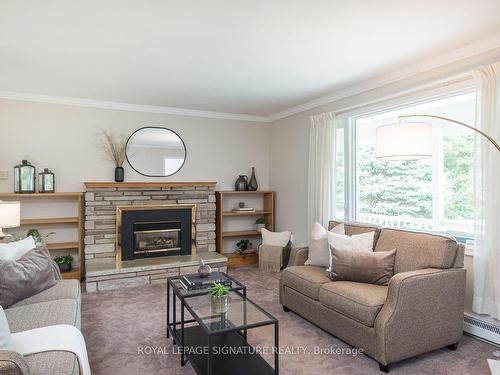 314 11Th Con Rd E, Hamilton, ON - Indoor Photo Showing Living Room With Fireplace