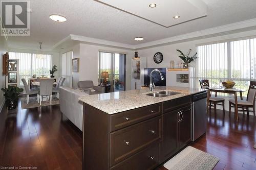 539 Belmont Avenue W Unit# 803, Kitchener, ON - Indoor Photo Showing Kitchen With Double Sink