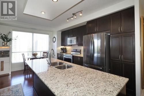 539 Belmont Avenue W Unit# 803, Kitchener, ON - Indoor Photo Showing Kitchen With Double Sink With Upgraded Kitchen