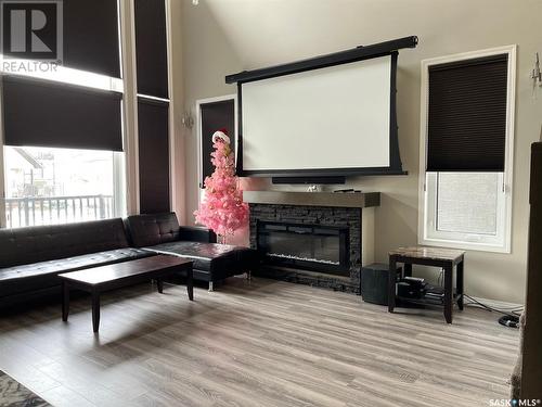 5024 Fairchild Road, Regina, SK - Indoor Photo Showing Living Room With Fireplace