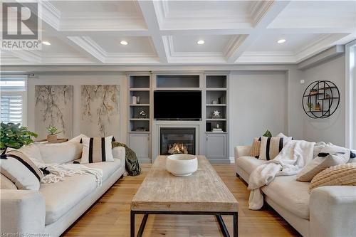 7 Jacob Gingrich Drive, Kitchener, ON - Indoor Photo Showing Living Room With Fireplace