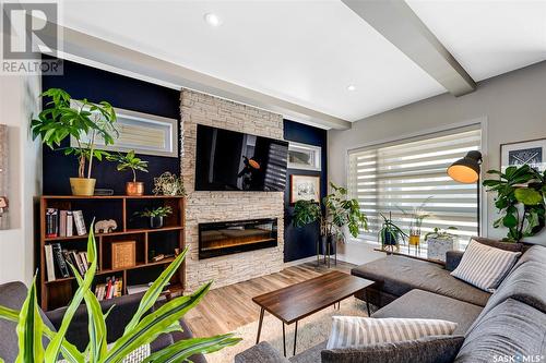 309 Secord Way, Saskatoon, SK - Indoor Photo Showing Living Room With Fireplace