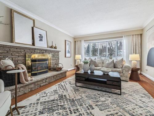 1662 Bramsey Drive, Mississauga, ON - Indoor Photo Showing Living Room With Fireplace