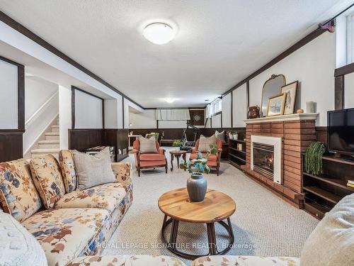 1662 Bramsey Drive, Mississauga, ON - Indoor Photo Showing Living Room With Fireplace