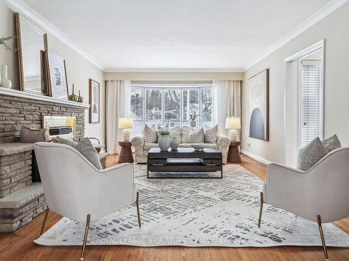 1662 Bramsey Drive, Mississauga, ON - Indoor Photo Showing Living Room With Fireplace