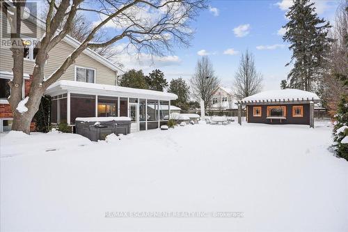 Pool Area with Hot Tub - 300 Shoreview Road, Burlington, ON - Outdoor With Facade