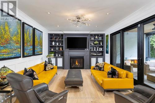 212 Pine Cove Road, Burlington, ON - Indoor Photo Showing Living Room With Fireplace