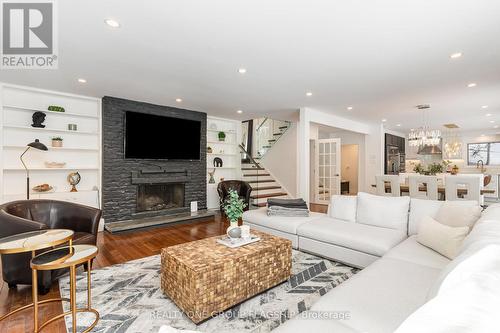 1135 Greenoaks Drive, Mississauga, ON - Indoor Photo Showing Living Room With Fireplace