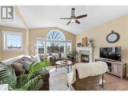 Beautiful living room with gas fireplace and picture window! - 