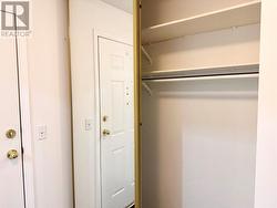 Foyer closet with mirrored doors. - 