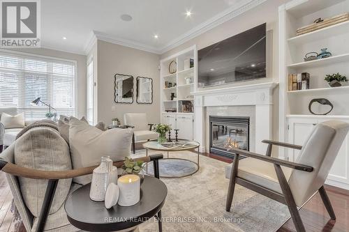 36 Compass Way, Mississauga, ON - Indoor Photo Showing Living Room With Fireplace