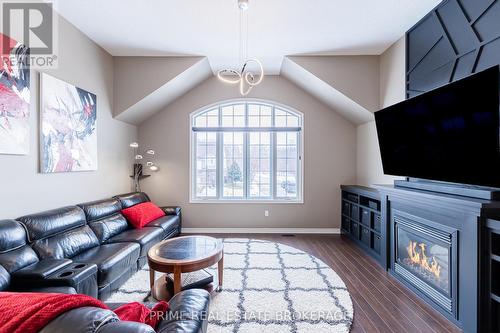 Second level living room w/ gas fireplace - 855 Oakcrossing Road, London, ON - Indoor Photo Showing Living Room With Fireplace