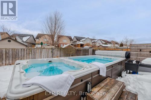 91 Valebrook Street, Kitchener, ON - Outdoor With Above Ground Pool With Deck Patio Veranda