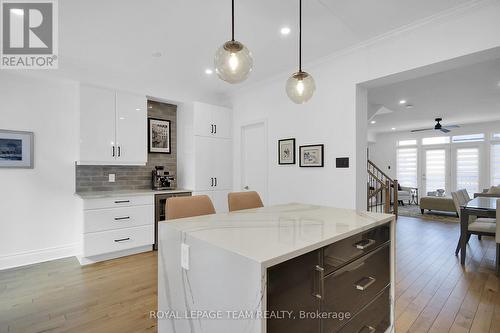 Waterfall Edge Quartz counters on island - 400 Berkley Avenue, Ottawa, ON - Indoor