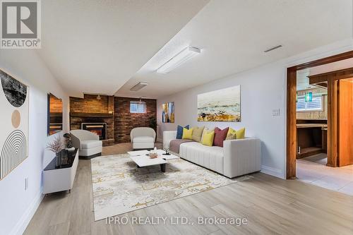 Virtually Stage Recreation room - 3293 Havenwood Drive, Mississauga, ON - Indoor Photo Showing Living Room With Fireplace