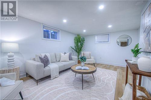 Living area featuring recessed lighting, baseboards, and light wood-style floors - 153 Ballantyne Avenue, Cambridge, ON - Indoor