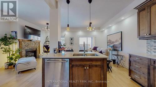 275 Falconridge Drive, Kitchener, ON - Indoor Photo Showing Kitchen With Fireplace