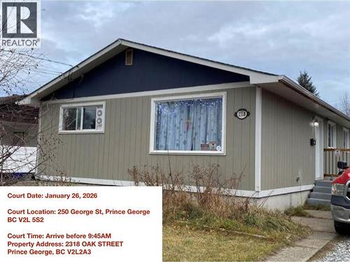 2318 OAK STREET  Prince George, BC V2L 2A3
