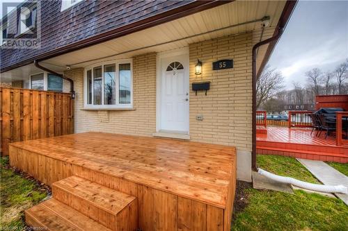 Wooden terrace with fence - 55 Ingleside Drive, Kitchener, ON - Outdoor With Deck Patio Veranda With Exterior