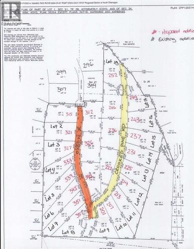 Subdivision Map - 237 Crooked Pine Road, Enderby, BC 