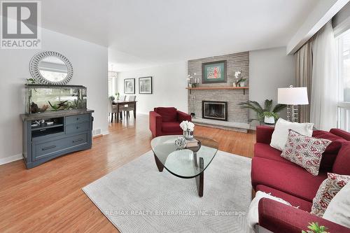 Living Room Open To Dining Room, Fireplace - 1169 Wildfield Crescent, Mississauga, ON - Indoor Photo Showing Living Room With Fireplace