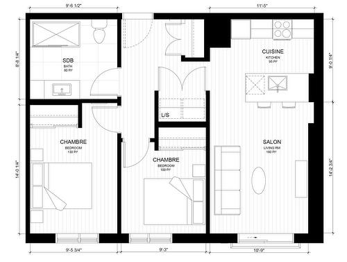 Plan (croquis) - 101-1140 Boul. Des Récollets, Trois-Rivières, QC - Other