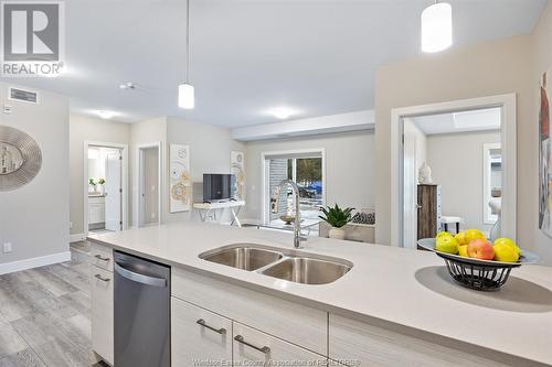 190 Main Street East Unit# 410, Kingsville, ON - Indoor Photo Showing Kitchen With Double Sink