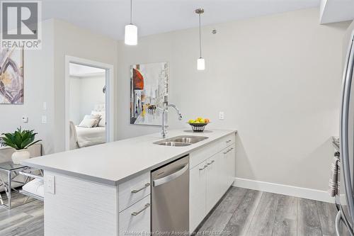 190 Main Street East Unit# 410, Kingsville, ON - Indoor Photo Showing Kitchen With Double Sink