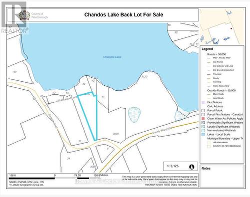 GIS map showing 1.65 acre  property outline - Pt Lt 21 Con 4 Shadowood Lane N, North Kawartha, ON 
