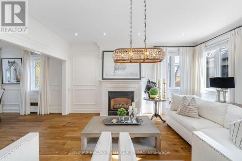 2126 Grange Drive, Mississauga, ON - Indoor Photo Showing Living Room With Fireplace