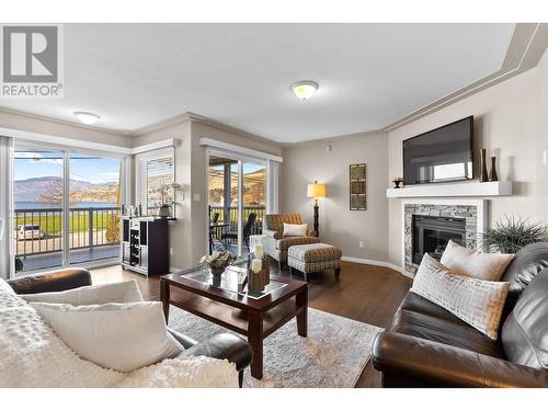 7115 Tronson Road, Vernon, BC - Indoor Photo Showing Living Room With Fireplace