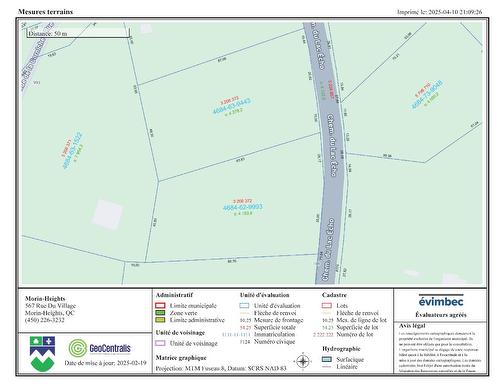 Plan (croquis) - Ch. Du Lac-Écho, Morin-Heights, QC 